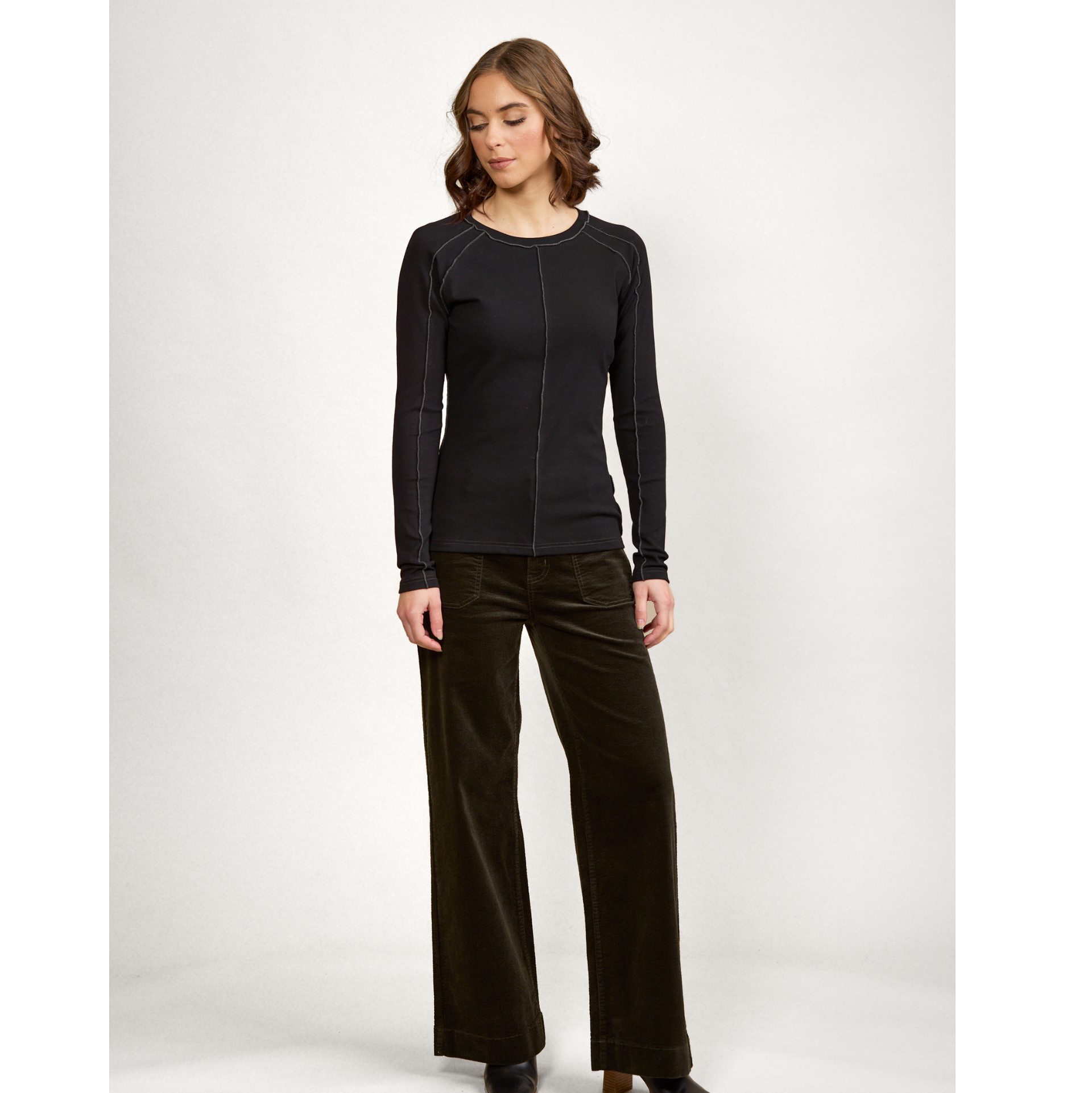 K3054 Alex Top - Black/Charcoal - Knewe Label
