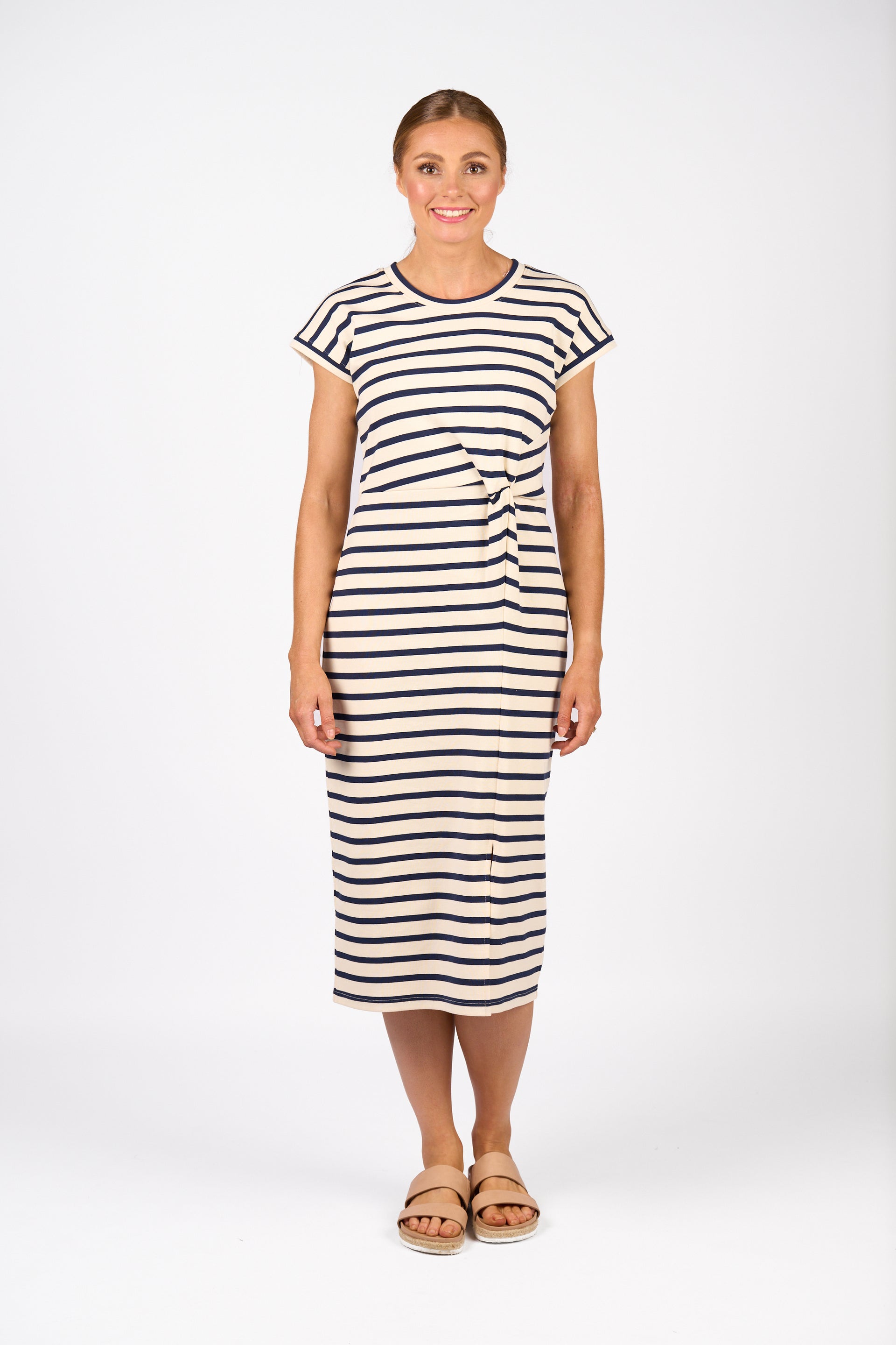 K1047 Parker Dress - Cream/Ink