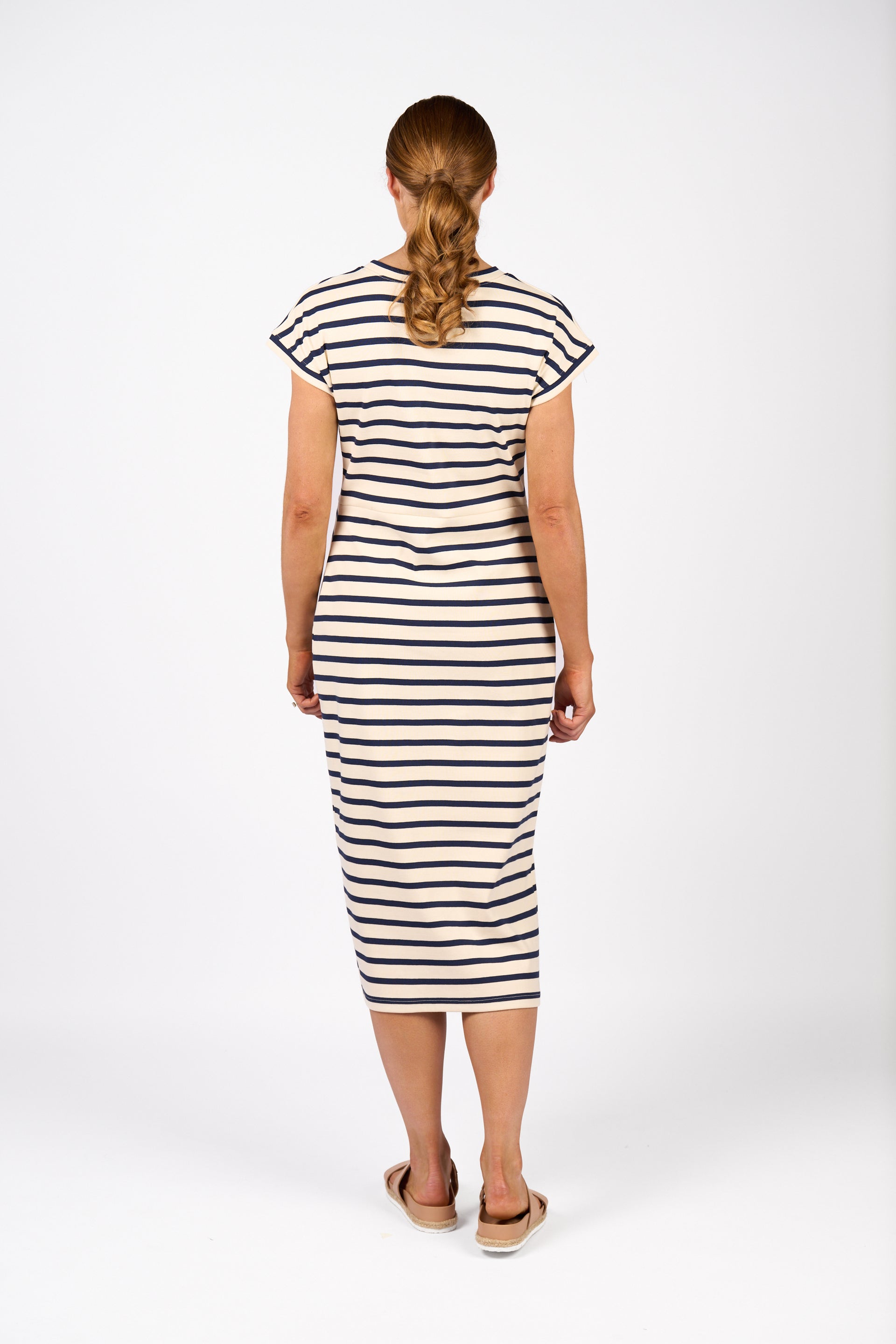 K1047 Parker Dress - Cream/Ink