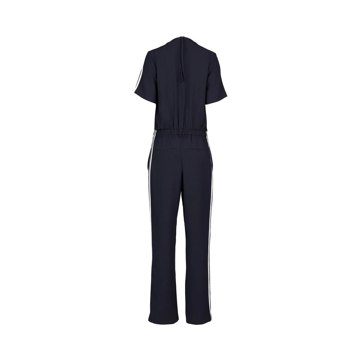 KNEWE Label women's K1049 Universal Jumpsuit Ink Off in White - close-up fabric detail