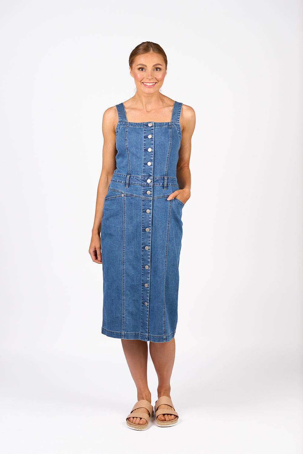 K1062 Novel Dress - Blue Denim
