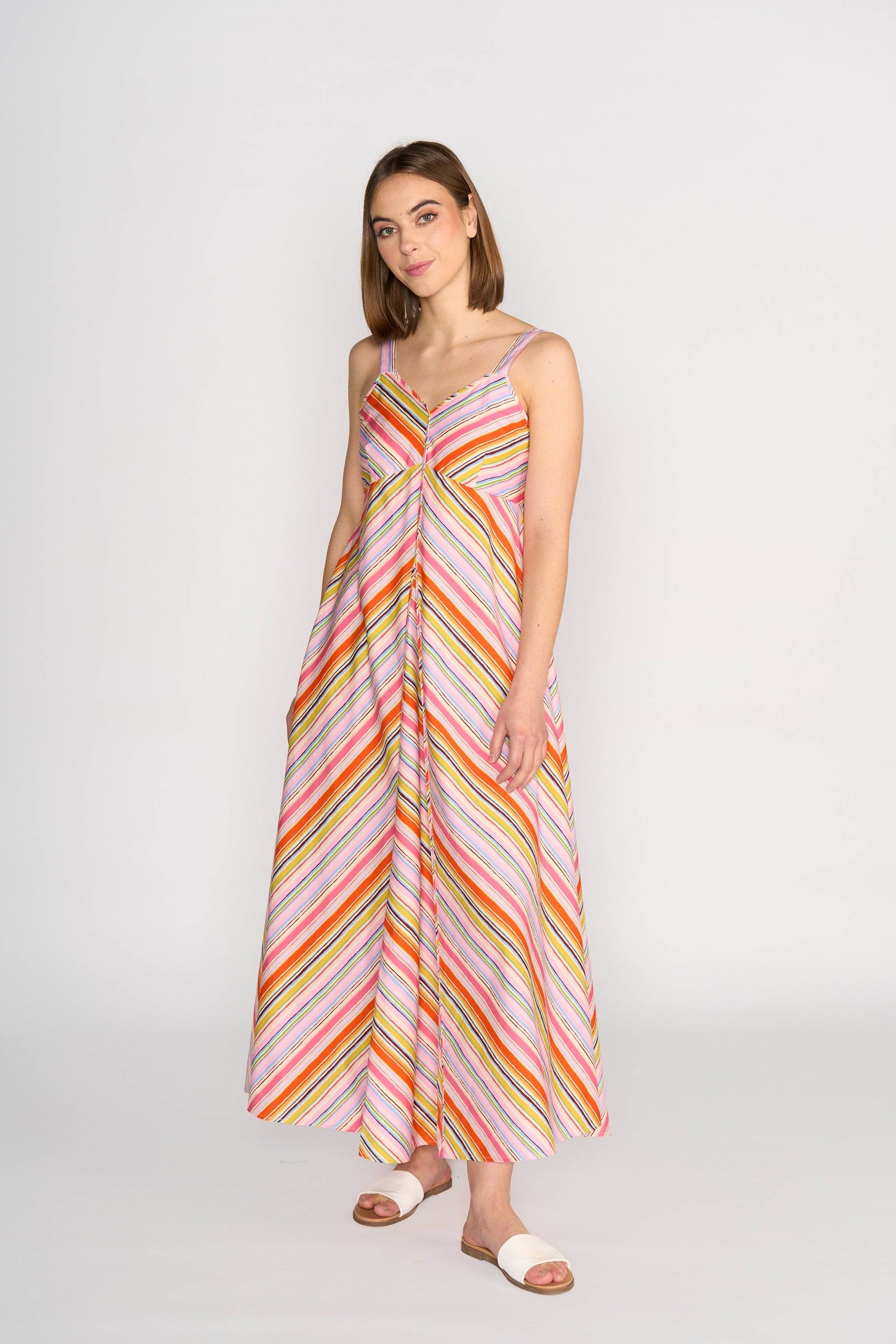 KNEWE Label women's K1067 Gala Dress in Bonbon - close-up fabric detail