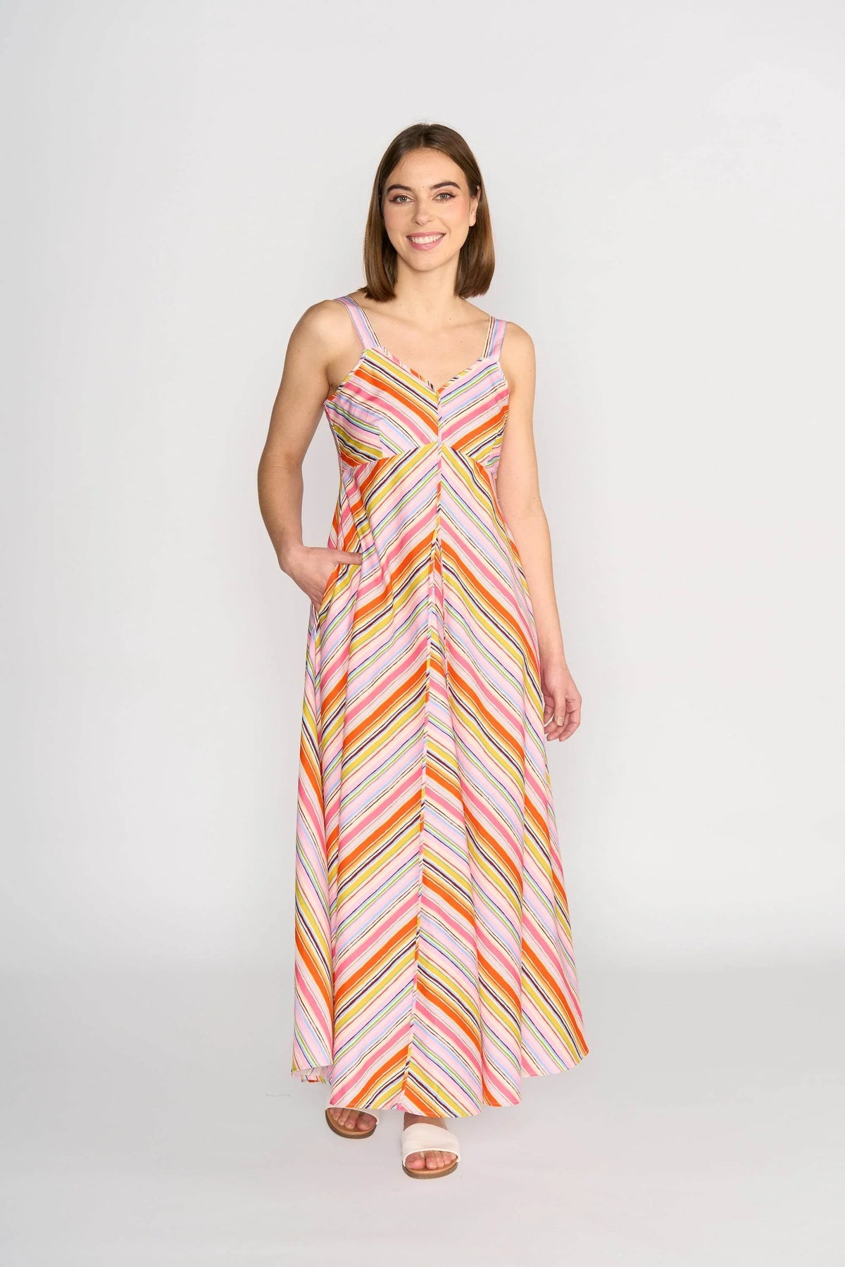 KNEWE Label women's K1067 Gala Dress in Bonbon - close-up fabric detail