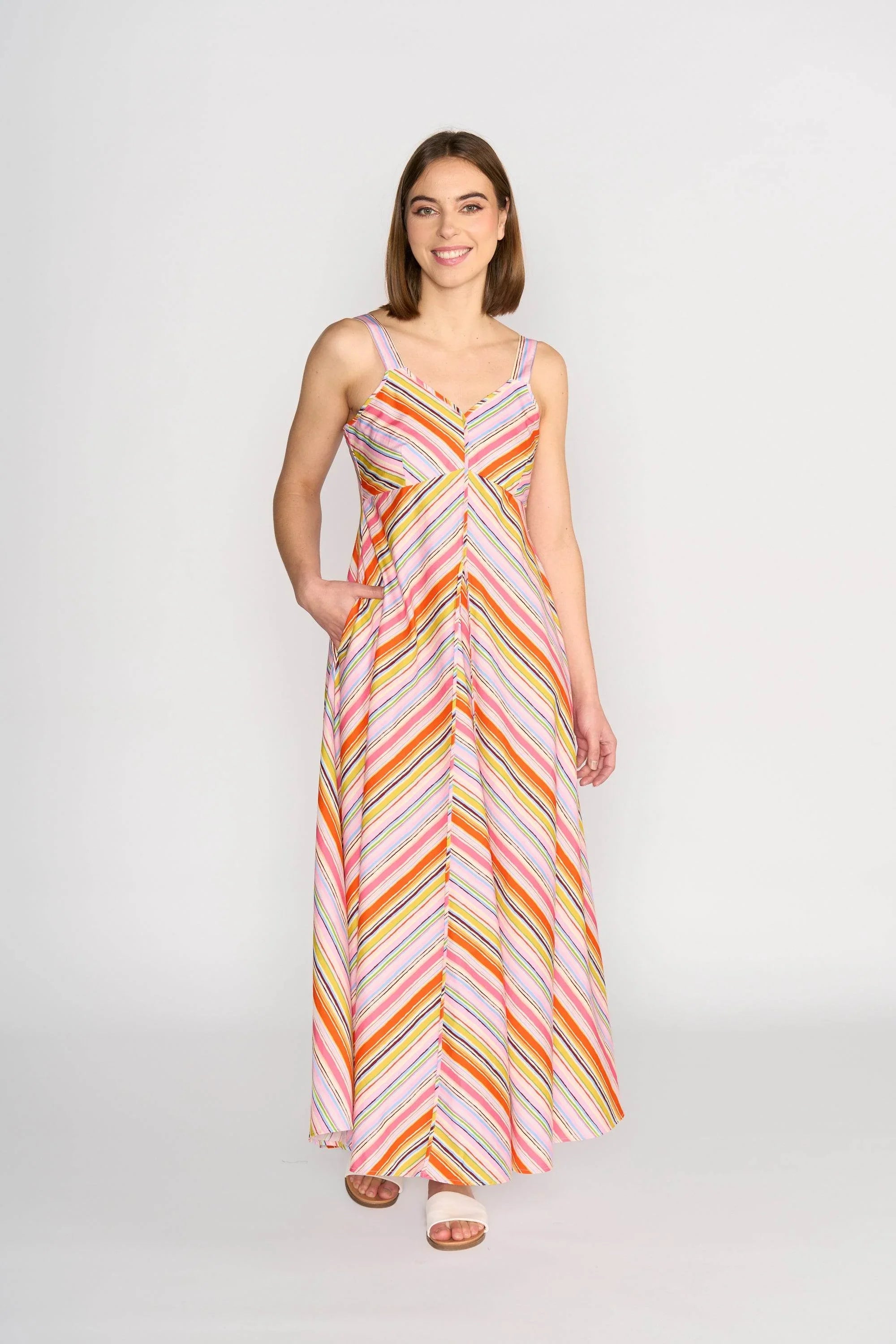 KNEWE Label women's K1067 Gala Dress in Bonbon - close-up fabric detail