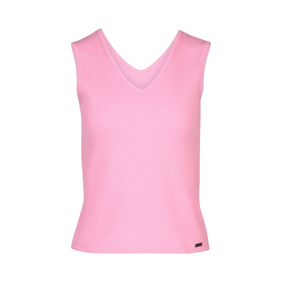 KNEWE Label women's K3060 Vista Tank in Bubblegum - close-up fabric detail