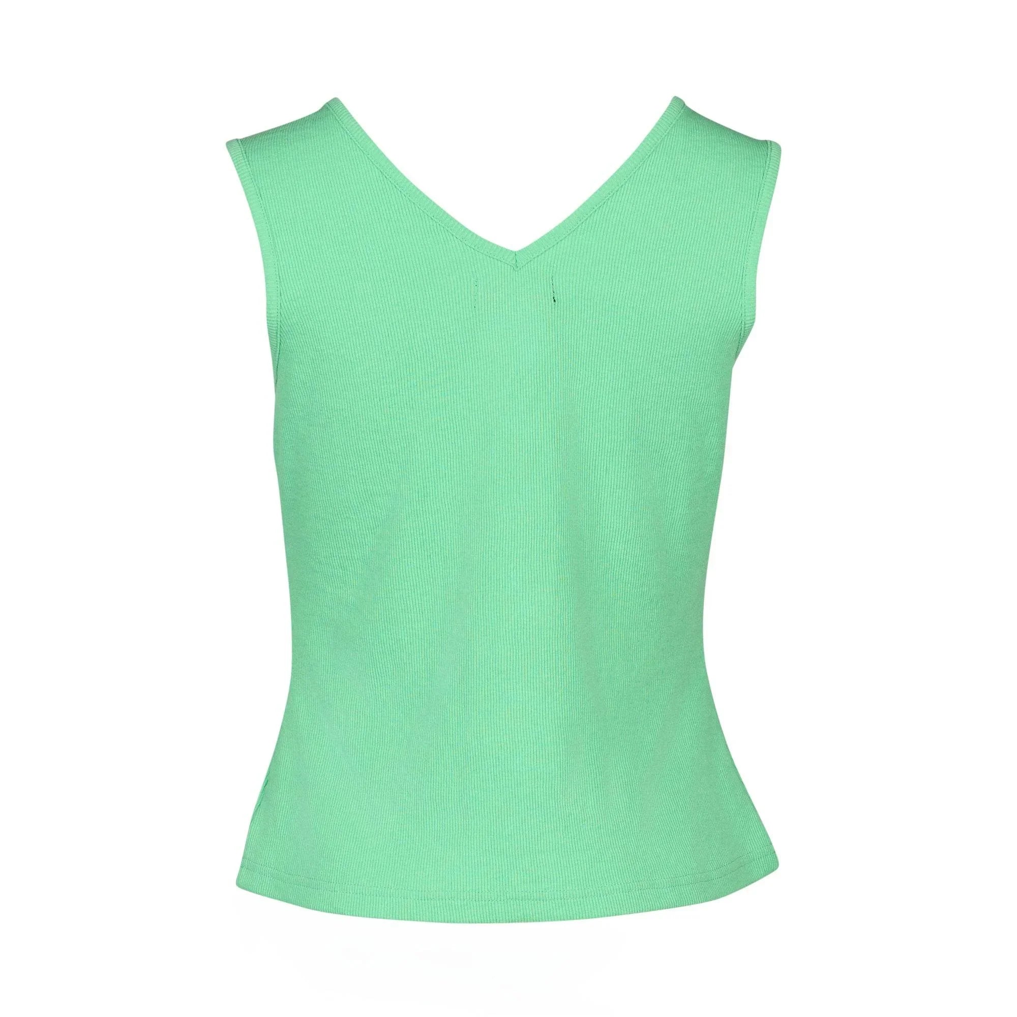 KNEWE Label women's K3060 Vista Tank in Meadow - close-up fabric detail
