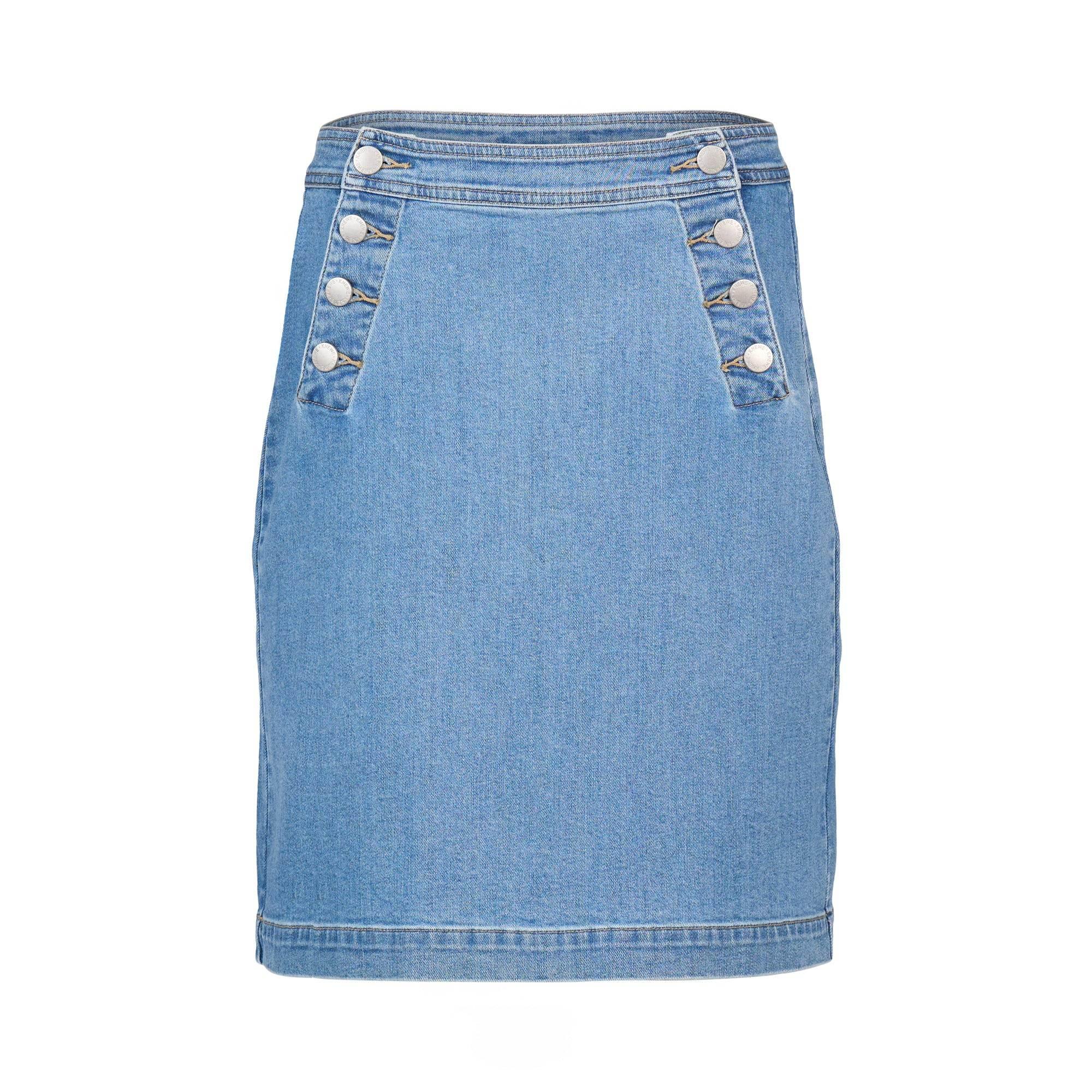 KNEWE Label women's K4039 Ridge Skirt in Malibu - close-up fabric detail