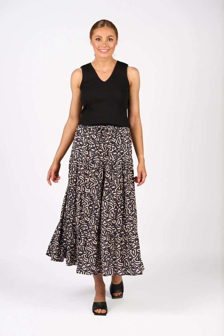 KNEWE Label women's K4042 Kaia Skirt in Soul - close-up fabric detail