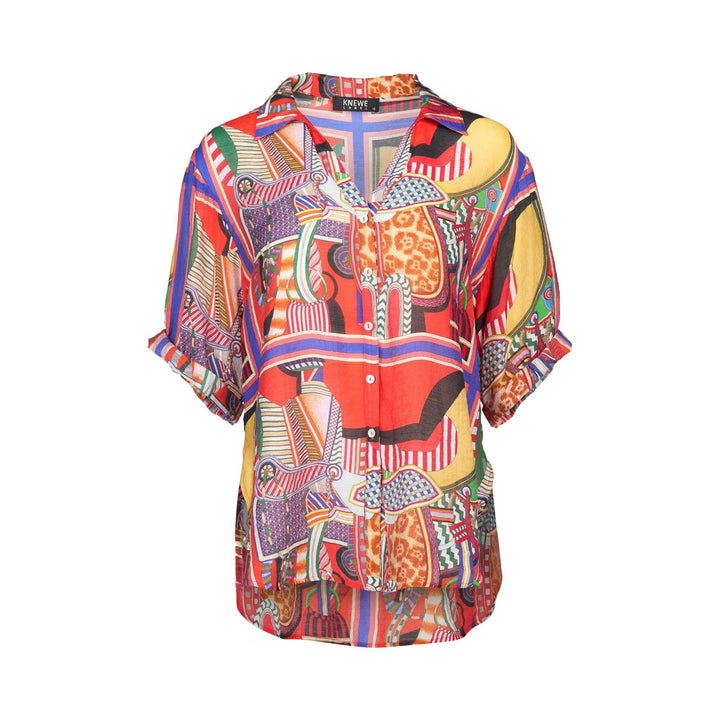 KNEWE Label women's K5079 Infinity Shirt in Cleopatra - close-up fabric detail