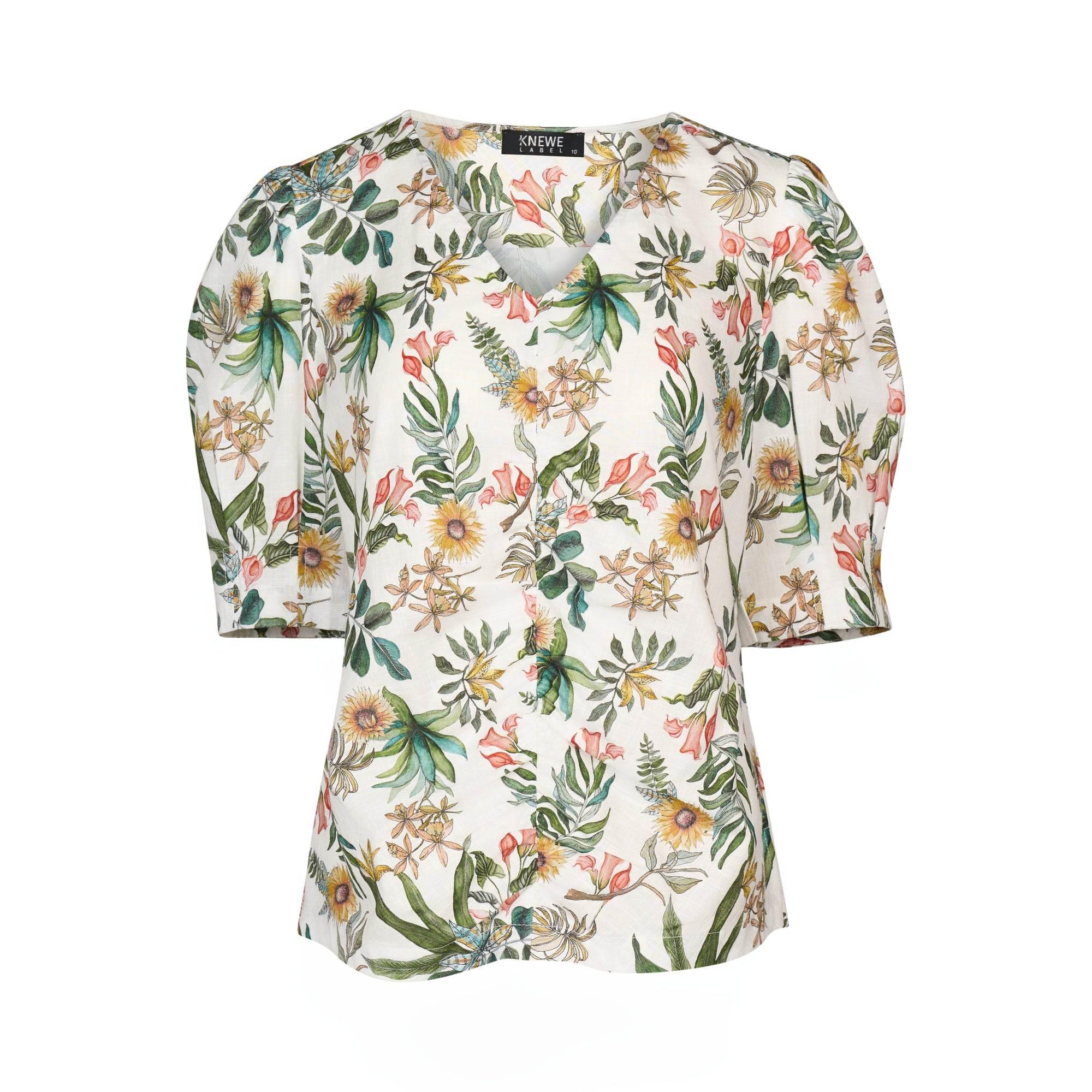 KNEWE Label women's K5082 Fizz Top in Wild - close-up fabric detail