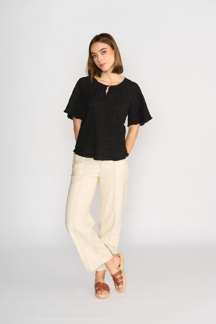 Hazel Top - Black Texture - Knewe Label