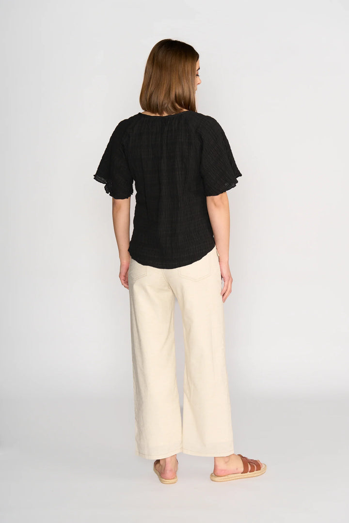 Hazel Top - Black Texture - Knewe Label