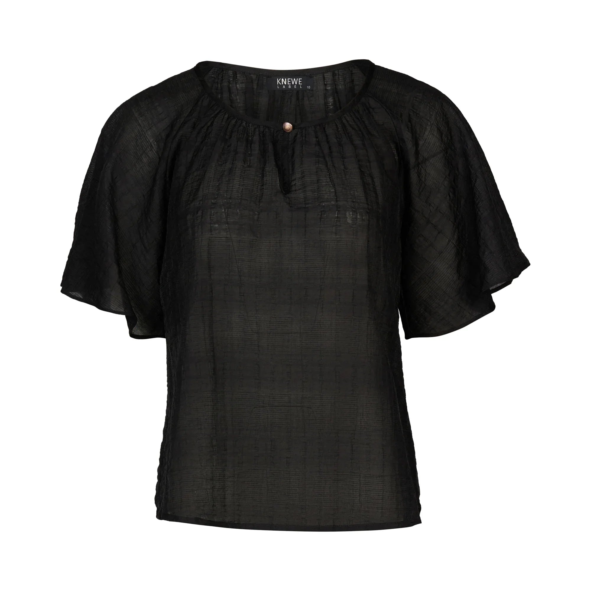 Hazel Top - Black Texture - Knewe Label