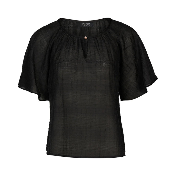 Hazel Top - Black Texture - Knewe Label