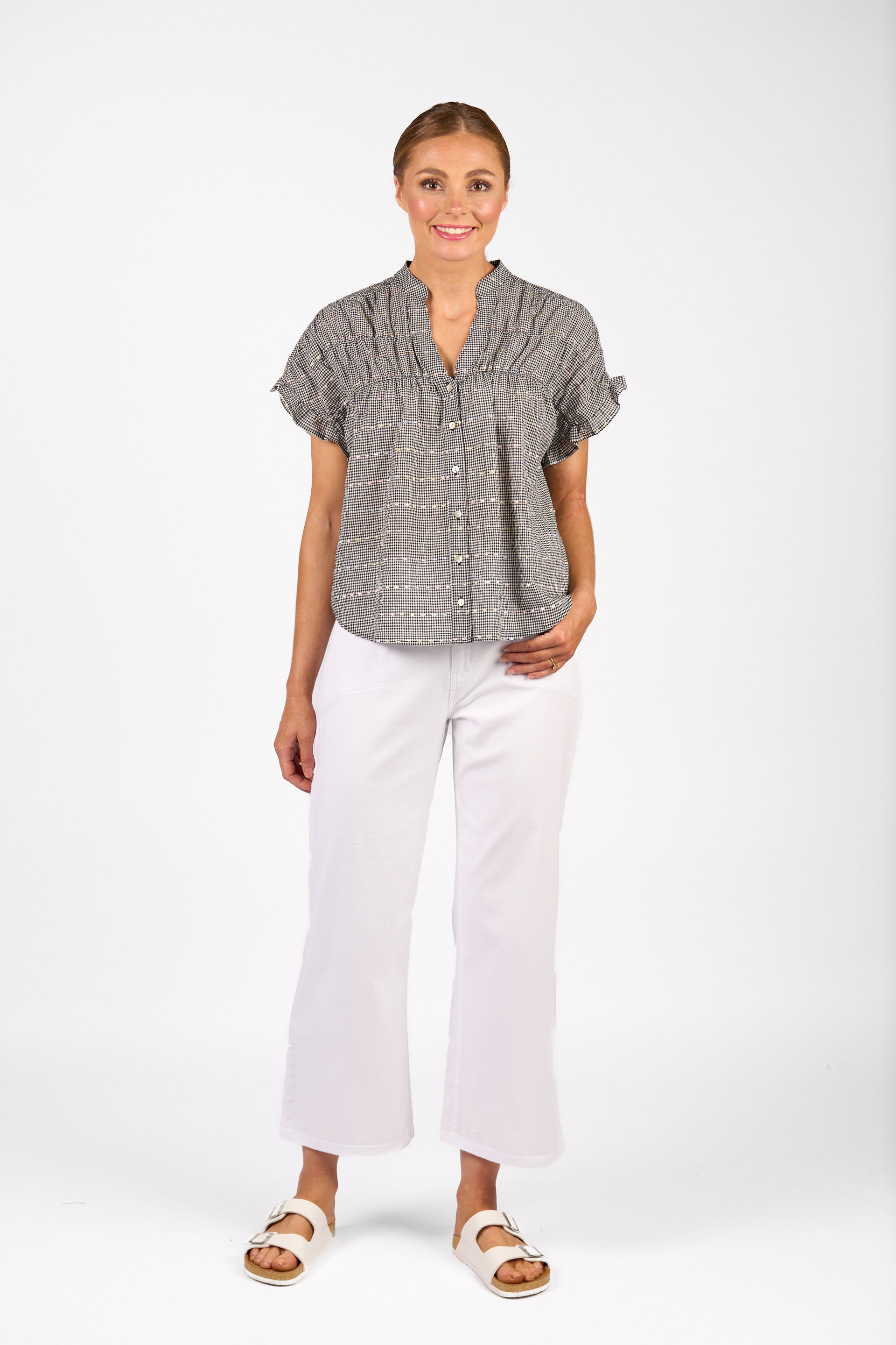 K5097 Addison Top - Black Check