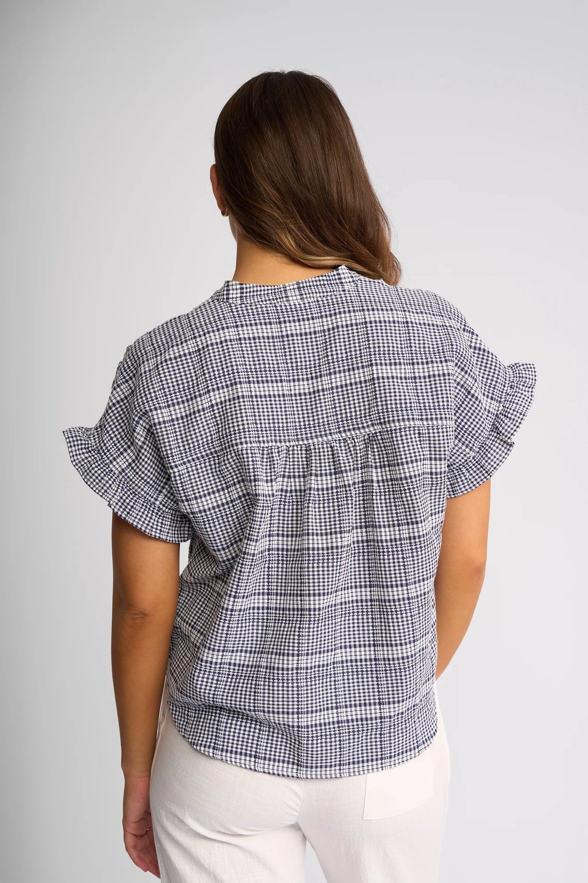 Addison Top - Ink Gingham