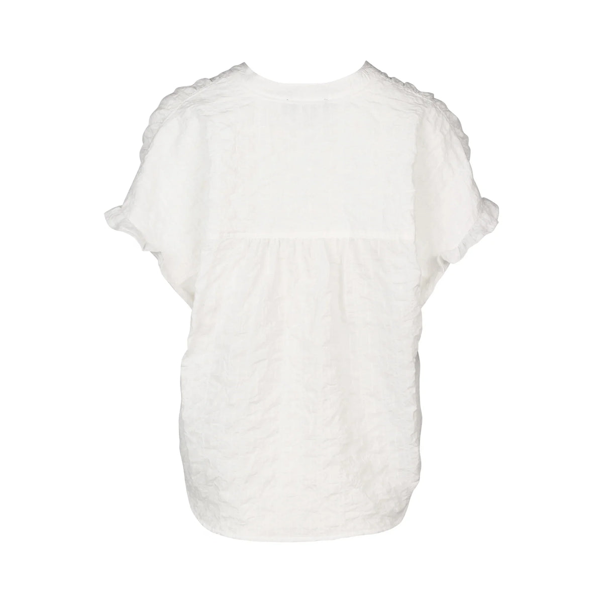 KNEWE Label women's K5097 Addison Top White in Check - close-up fabric detail