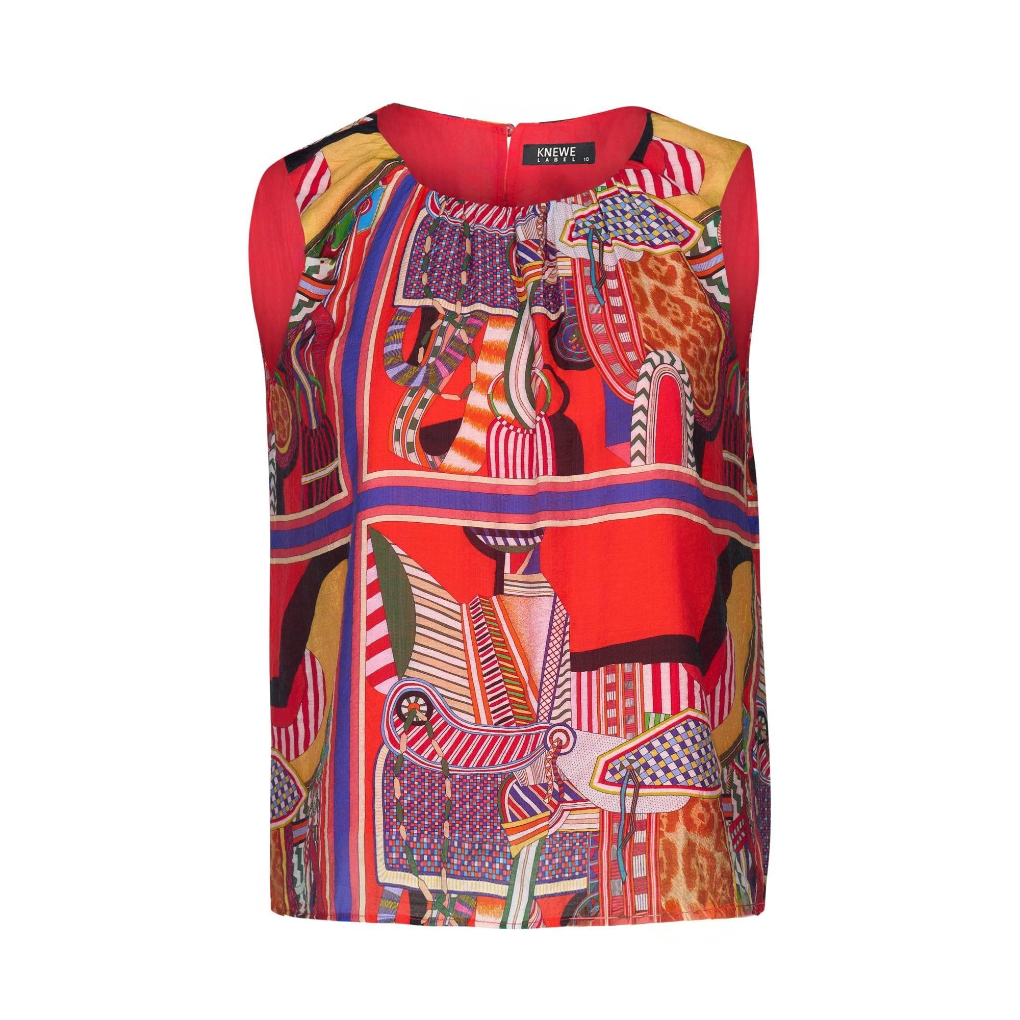 KNEWE Label women's K5098 Elle Top in Cleopatra - close-up fabric detail