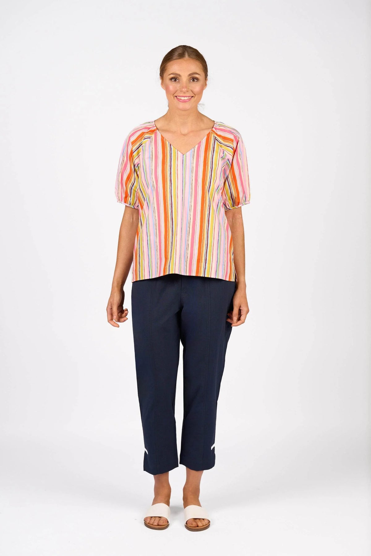 KNEWE Label women's K5102P Focus Top in Bonbon - close-up fabric detail