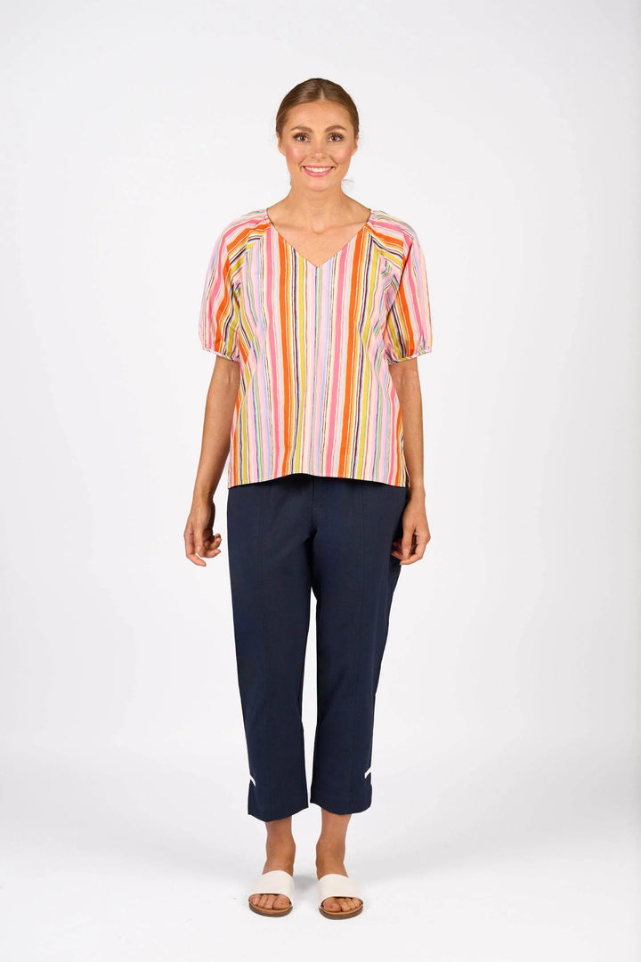 KNEWE Label women's K5102P Focus Top in Bonbon - close-up fabric detail