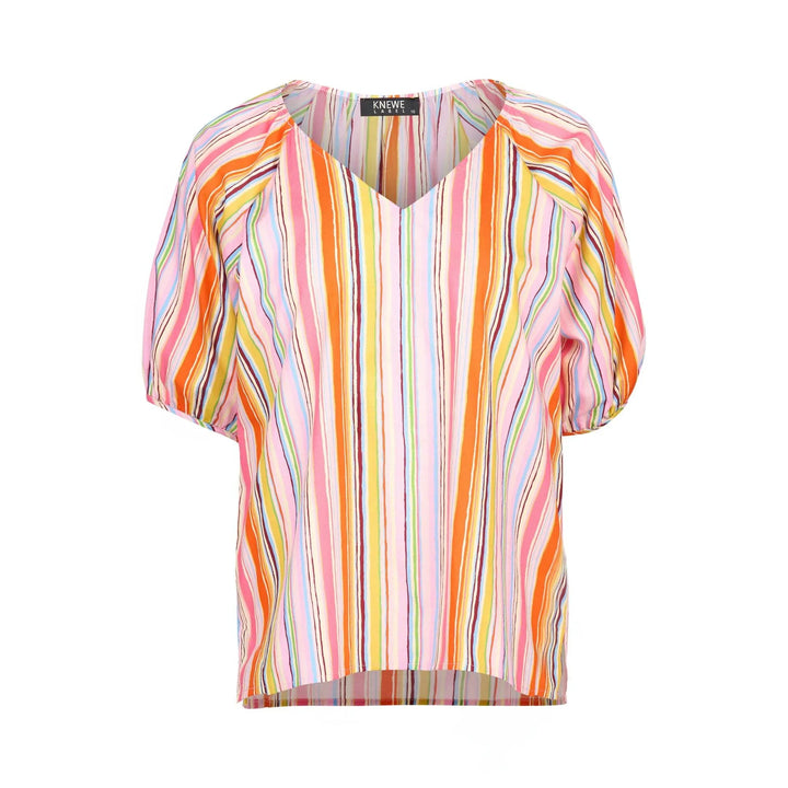 KNEWE Label women's K5102P Focus Top in Bonbon - close-up fabric detail