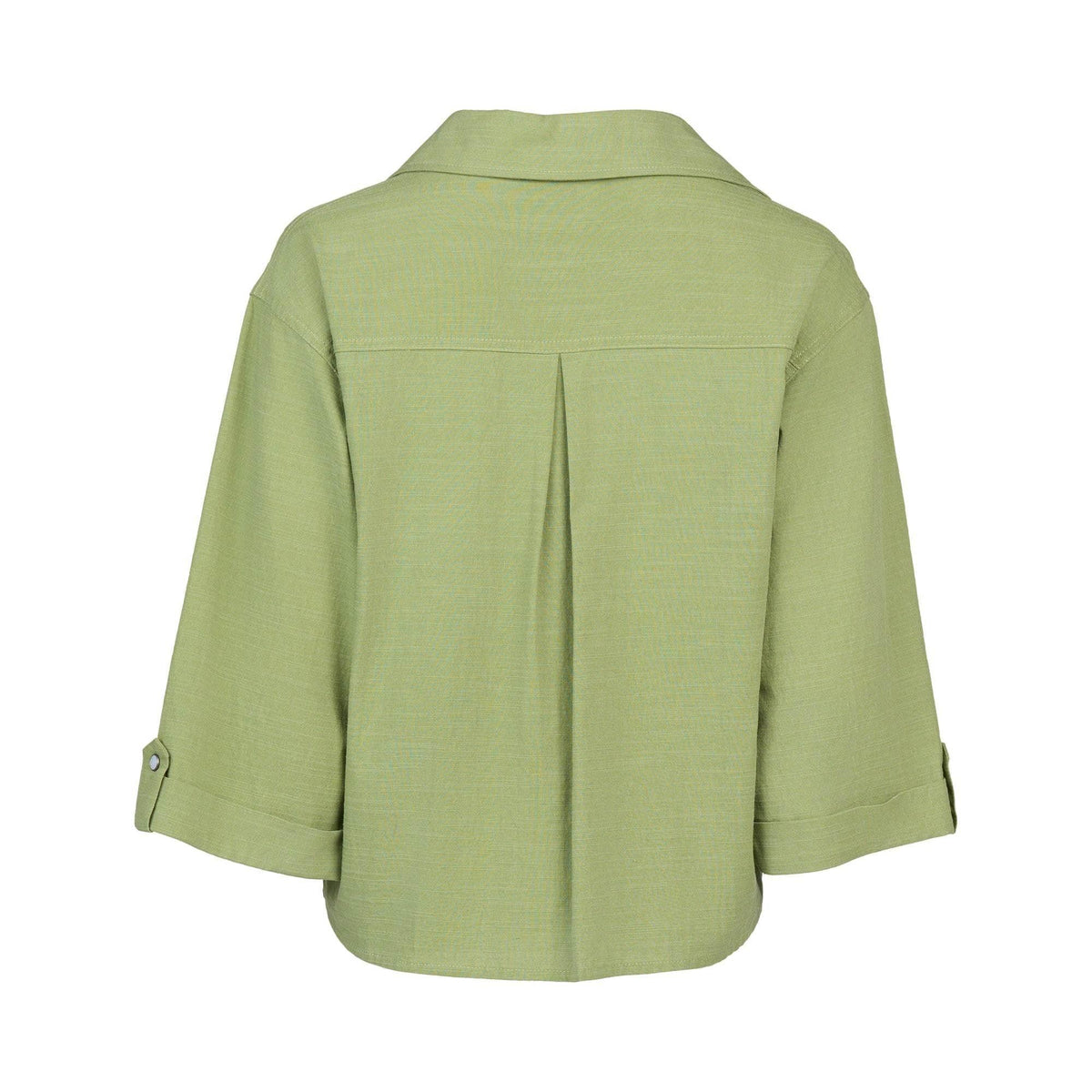 KNEWE Label women's K5103 Knight Shirt in Sage - close-up fabric detail