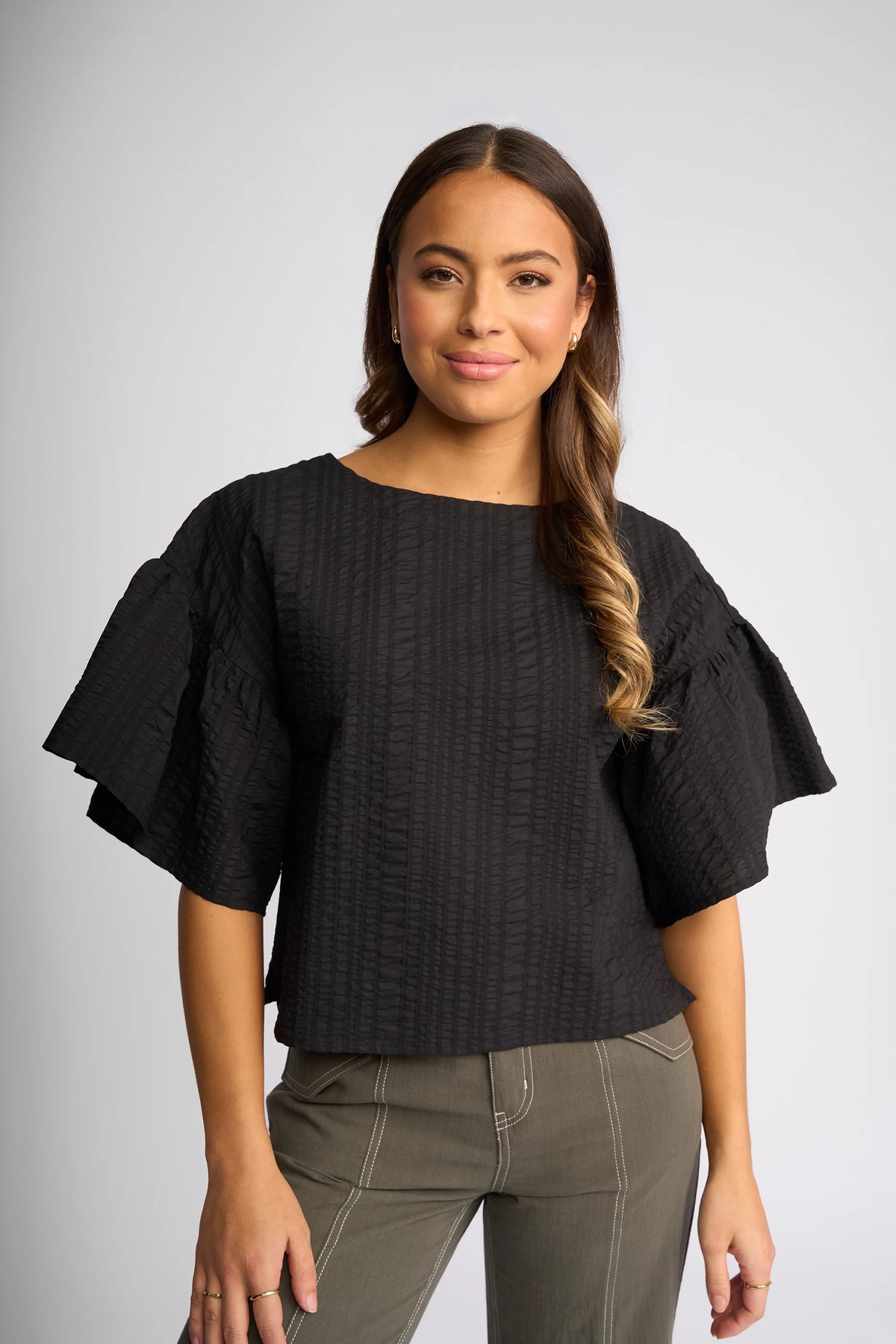 Brooke Top - Black Texture