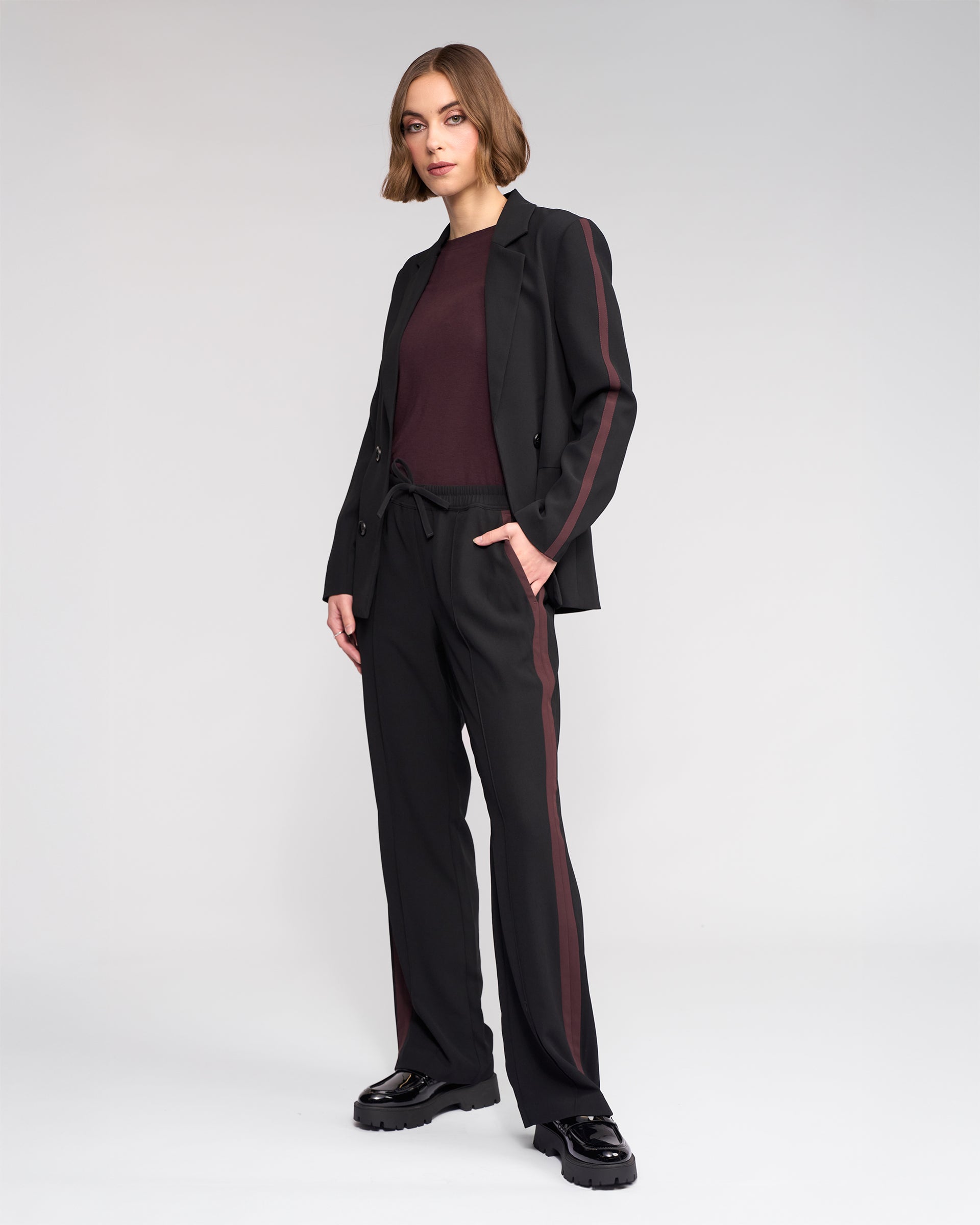 Clementine Blazer - Black/Raisin