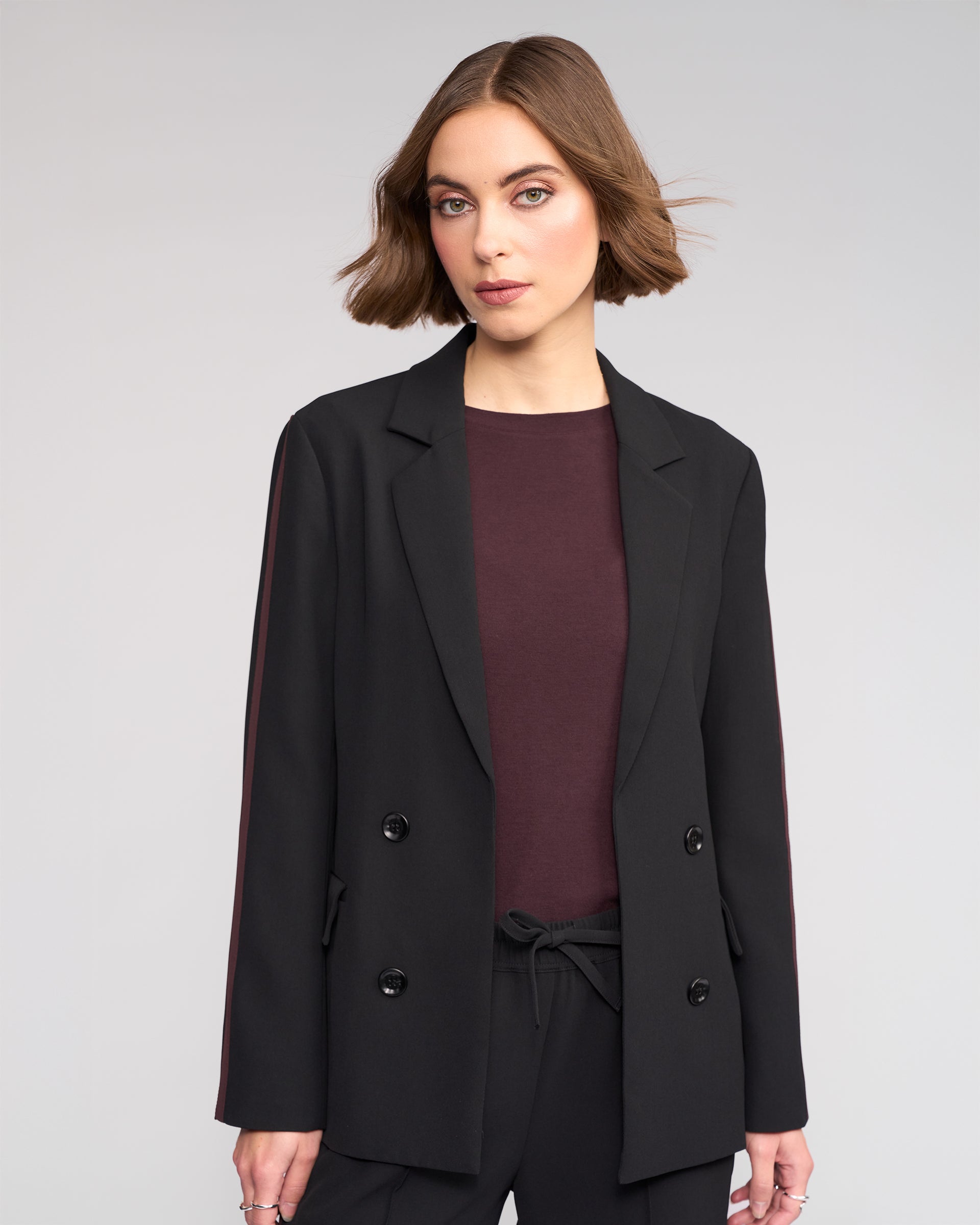Clementine Blazer - Black/Raisin