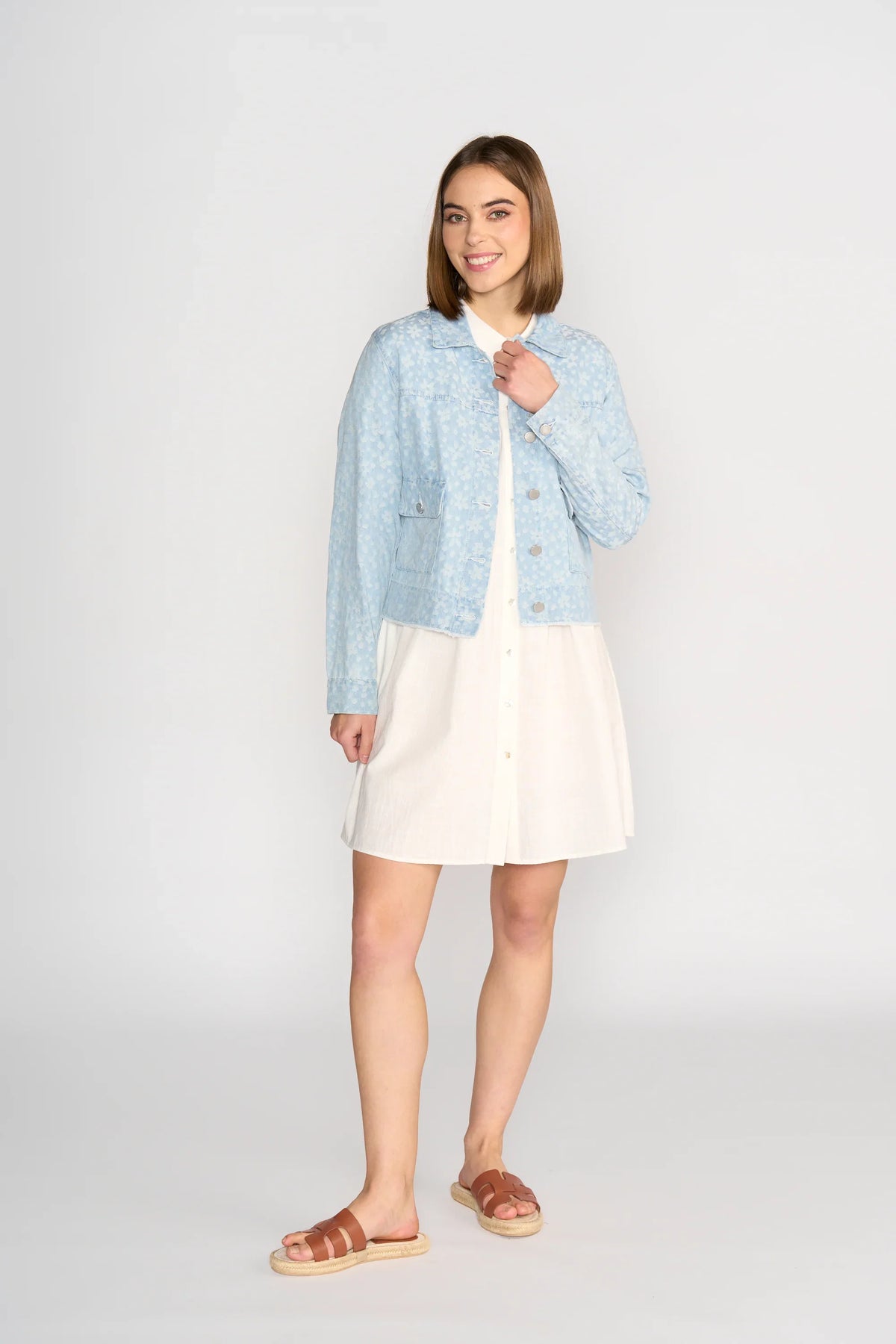 KNEWE Label women's K6038 Jagger Dj in Flowers - close-up fabric detail