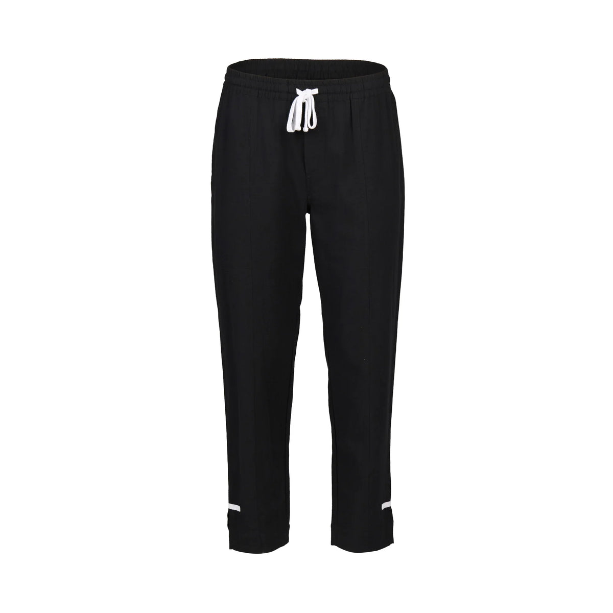 KNEWE Label women's K7076 Checker Pant Black in White - close-up fabric detail