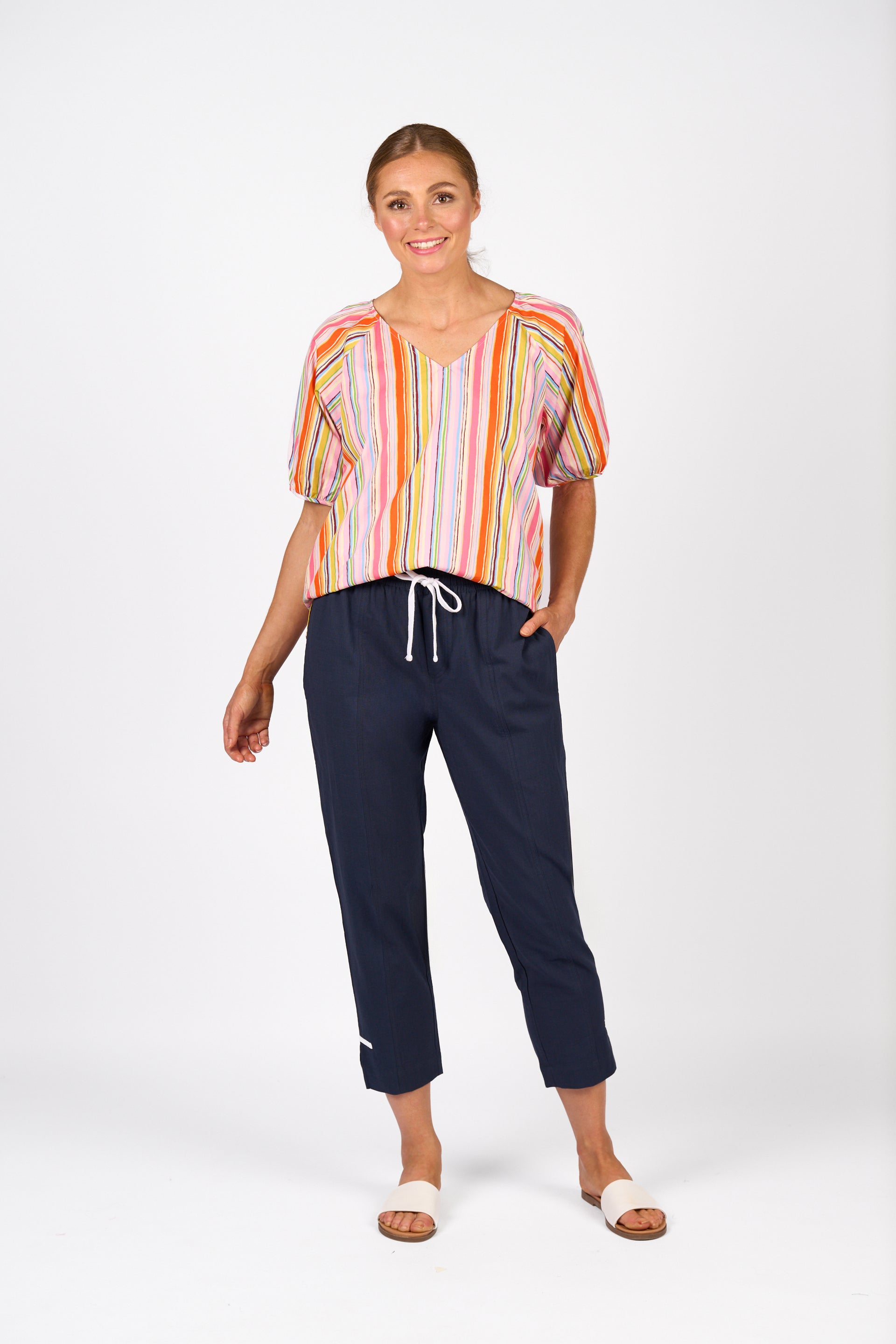 K7076 Checker Pant - Ink/White