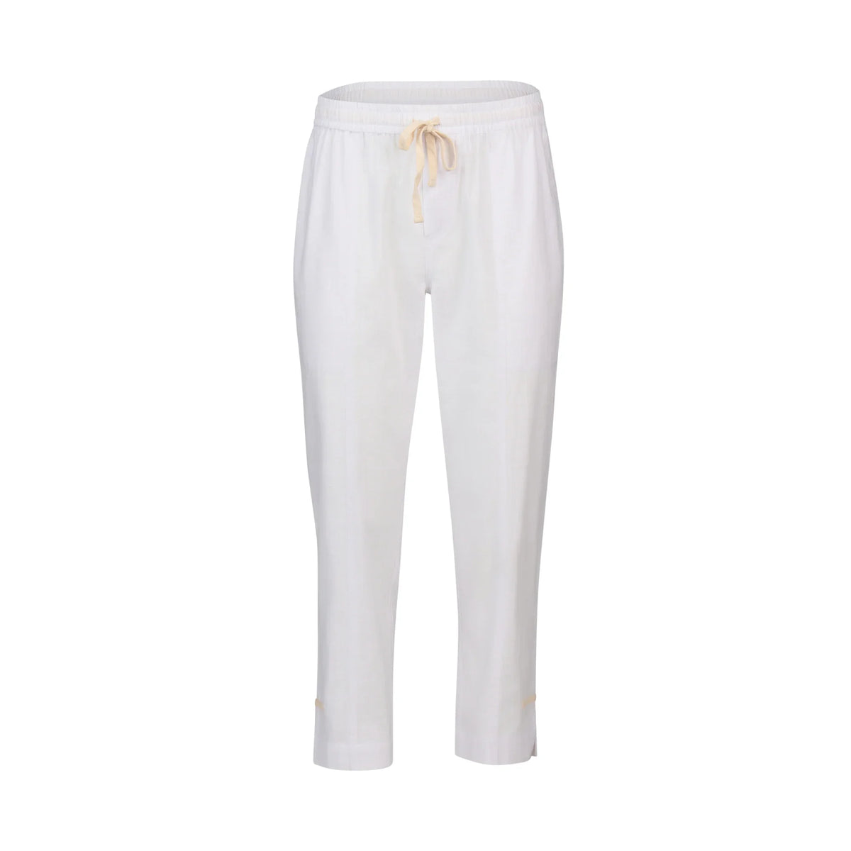 KNEWE Label women's K7076 Checker Pant White in Ecru - close-up fabric detail