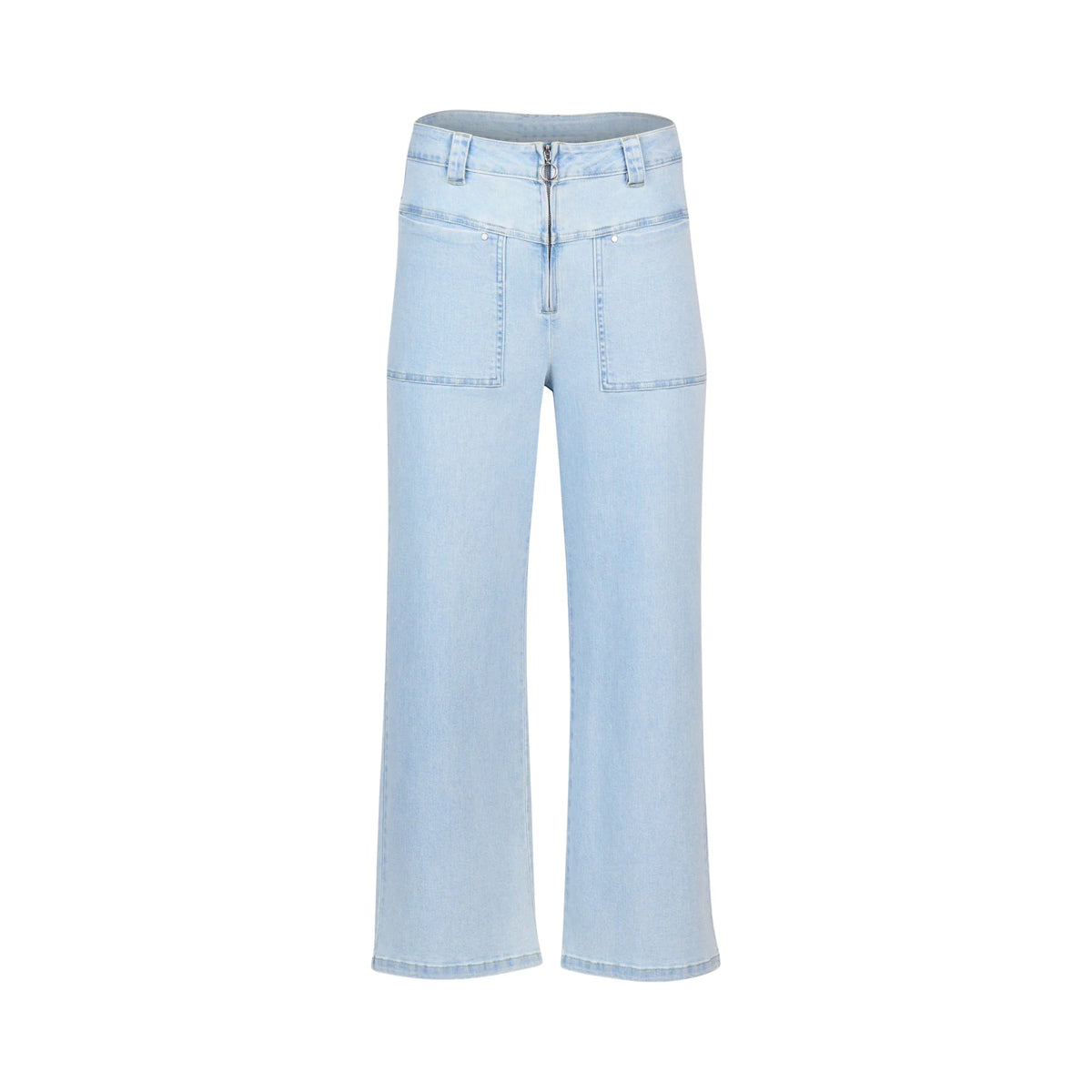 KNEWE Label women's K7105 Spin Jean Light in Wash - close-up fabric detail
