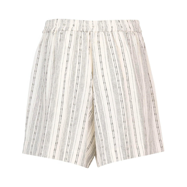 KNEWE Label women's K8013 Zephyr Short in Stripe - close-up fabric detail